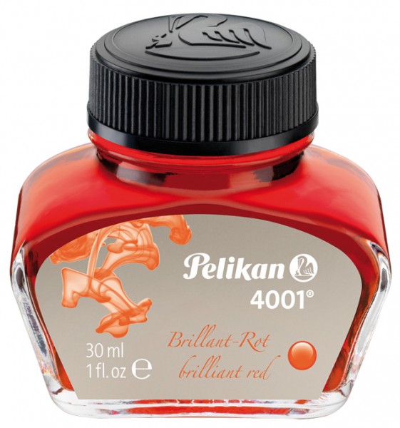 Pelikan Tinte 4001 im Glas, rot, Inhalt: 30 ml