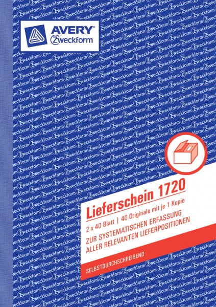 AVERY Zweckform Formularbuch ´Lieferschein´, 2 x 50 Blatt