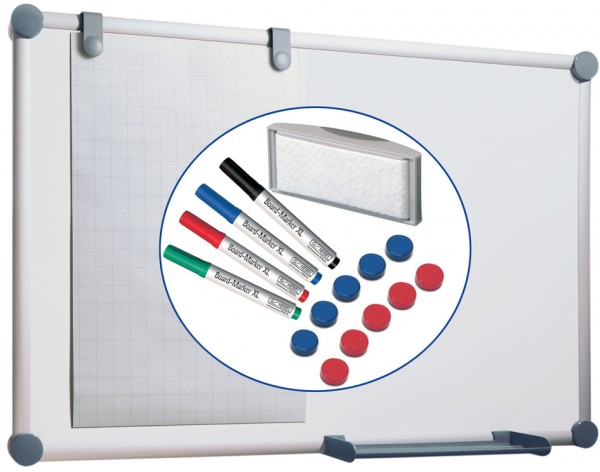 MAUL Weißwandtafel 2000, Komplett-Set, (B)1.200 x (H)900 mm