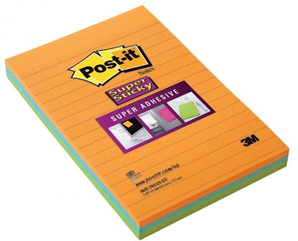 Post-it Haftnotizen Super Sticky Notes, 125 x 200 mm