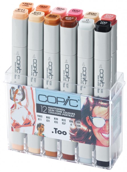 COPIC Profi Marker, 12er Set Hautfarben