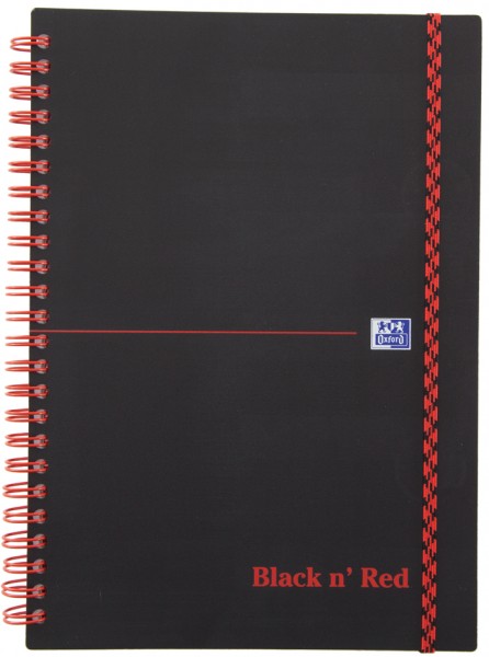 Oxford Black n´ Red Collegeblock, DIN A4, kariert, PP