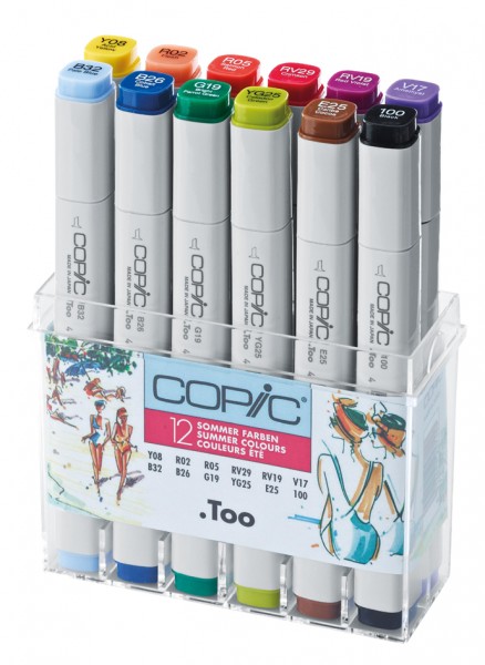 COPIC Profi Marker, 12er Set Sommerfarben