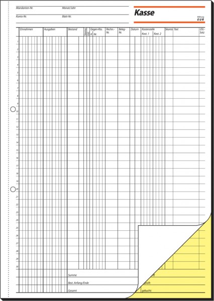 sigel Formularbuch ´Kassenbuch EDV mit Steuerschiene 300´