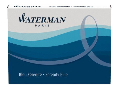 WATERMAN Standard Tintenpatronen, blau, löschbar